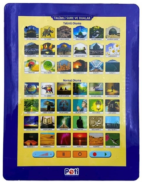 Talimli Sure ve Dualar ( Kendin Oku, Kaydet Dinle ) Ses Kayıt Etme Özellikli Pati Tablet