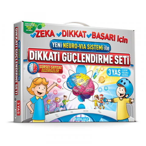 Dikkati Güçlendirme Seti 3 Kitap (3 Yaş) (Yeni Neuro-Via Sistemi ile)