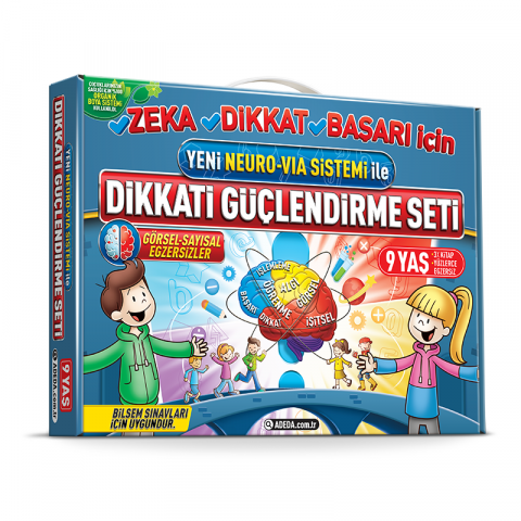 Dikkati Güçlendirme Seti 3 Kitap (9 Yaş) (Yeni Neuro-Via Sistemi ile)