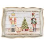 65110 DEKO ACCESSOIRES 43*32*2 CM ROT GRÜN KUNSTSTOFF NUSSKNACKER SERVIER SCHALE