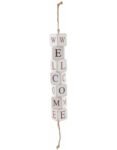 DECORATION HANGER WELCOME CLAYRE & EEF 6H1638 - 4X4X31 CM ANTIQUE WHITE